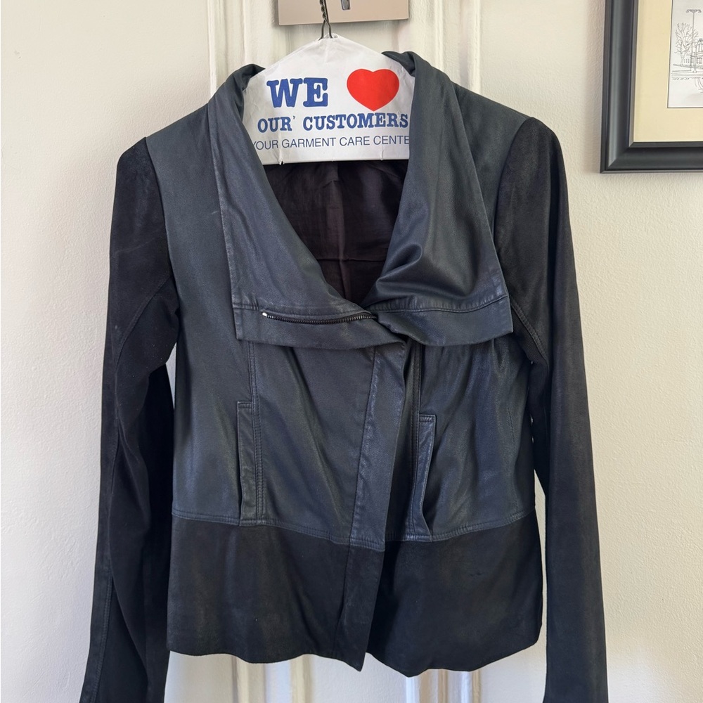 Vince Dark Two-toned Leather Women's Jacket